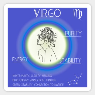 Virgo Aura: Embracing White, Green, and Blue Harmony Sticker